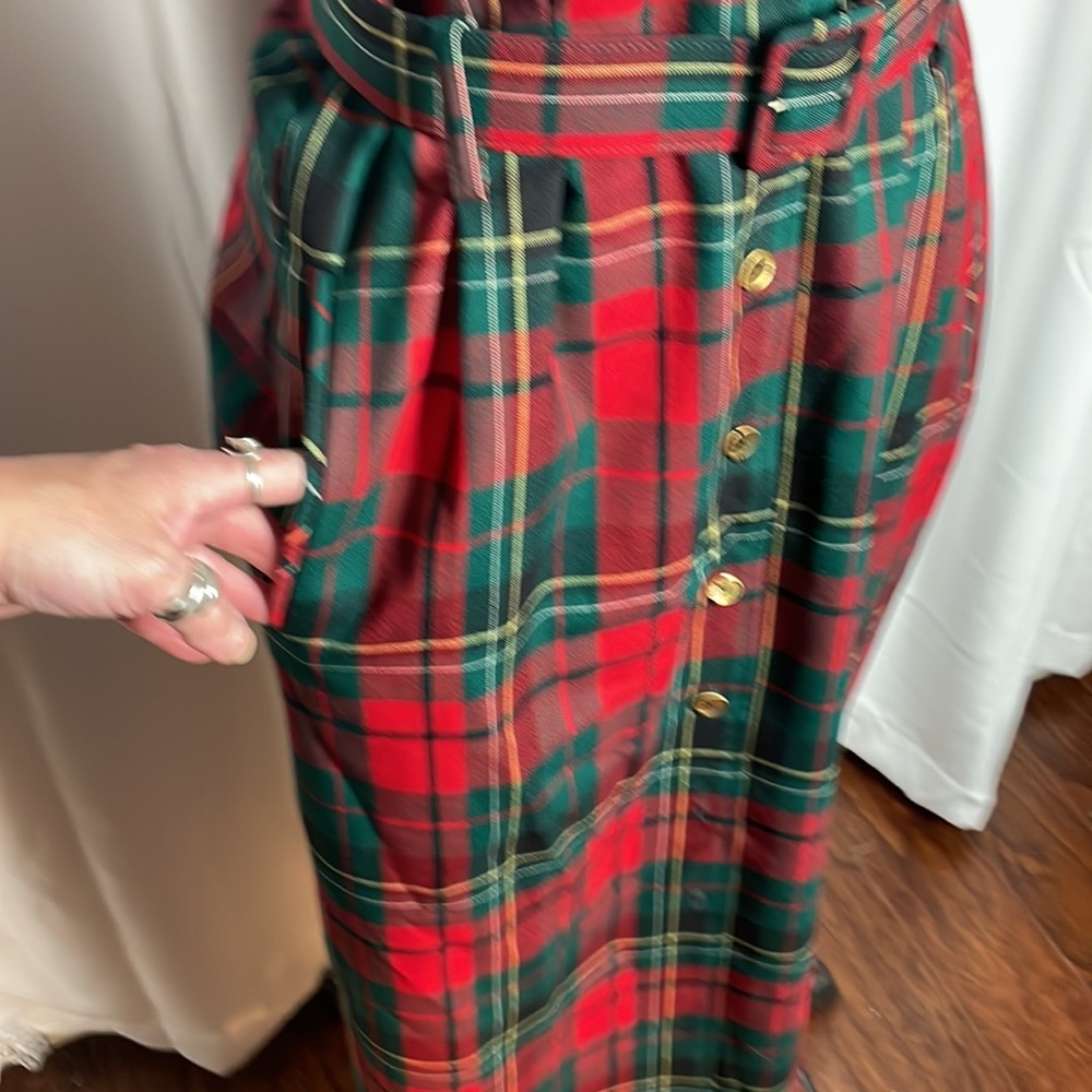 Vintage 100% wool petite Pendleton sleeveless plaid dress - Picture 4 of 7